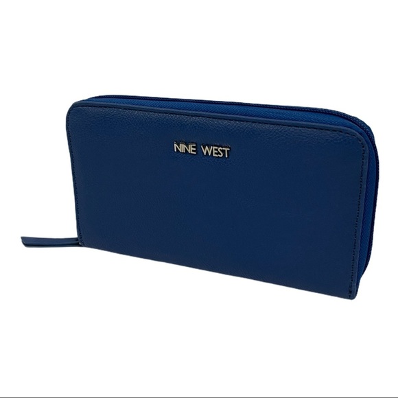 Nine West Blue Cobalt Single Zip Wallet - Picture 3 of 9